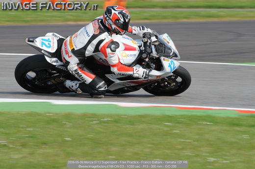 2009-05-09 Monza 0712 Supersport - Free Practice - Franco Battaini - Yamaha YZF R6